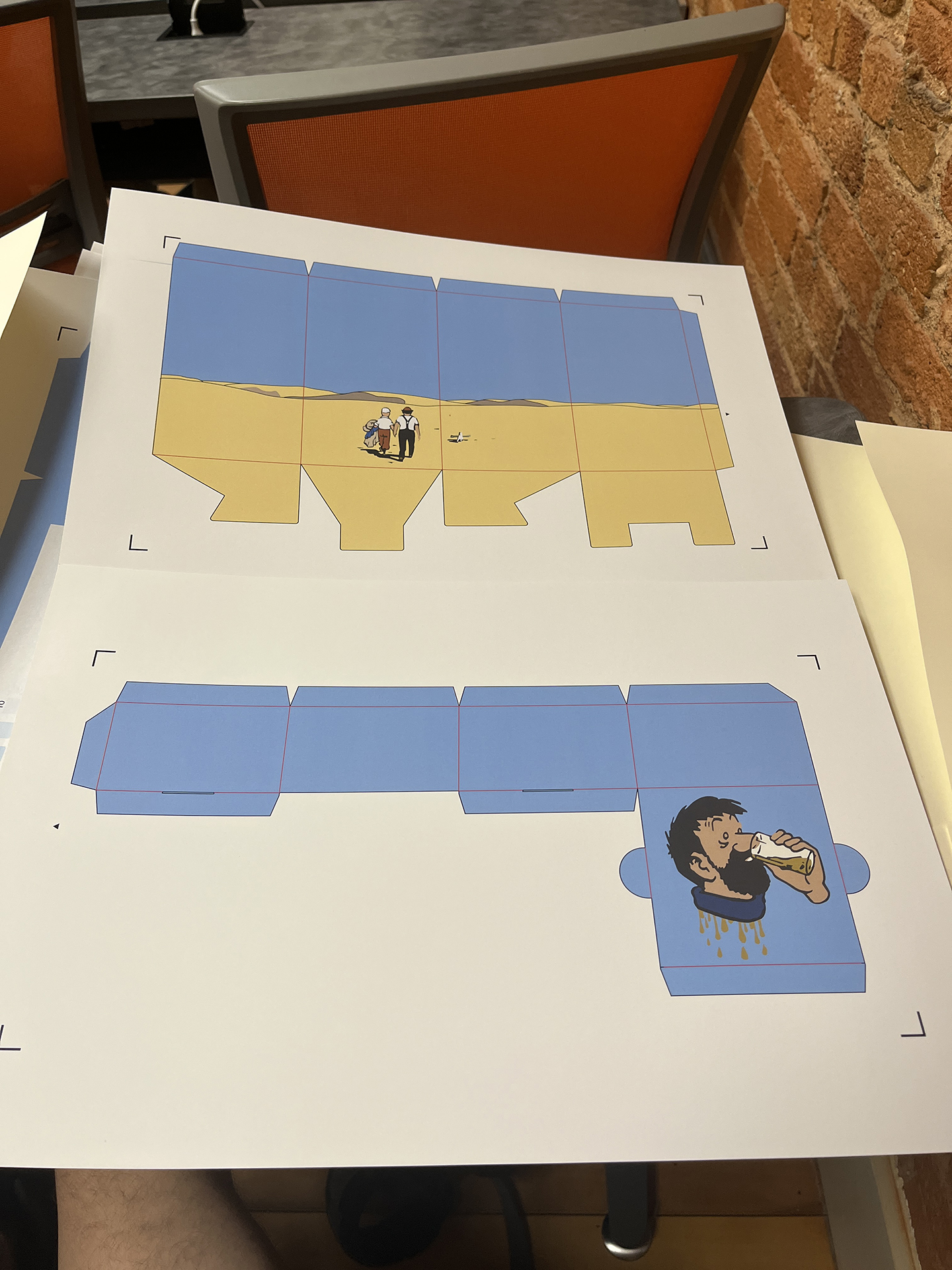 print of the box and its top